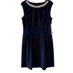Scarlett Navy Rhinestone Cocktail Dress 10 NWT
